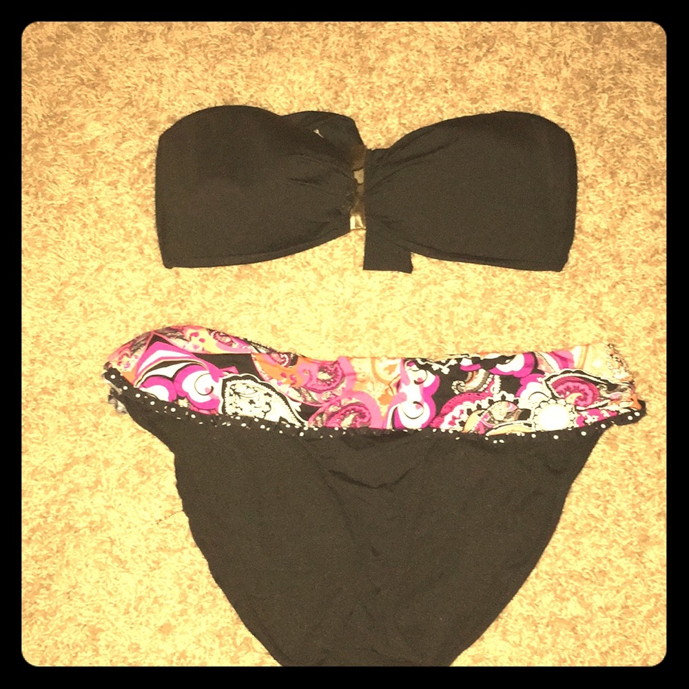 Kenneth Core Reaction Black strapless bikini